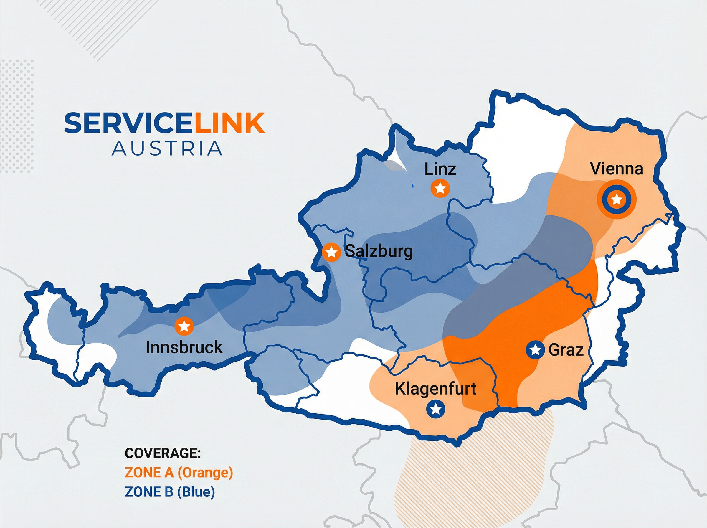 Servicegebiet Österreich